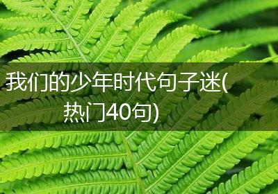 我们的少年时代句子迷(热门40句)
