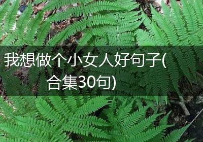 我想做个小女人好句子(合集30句)