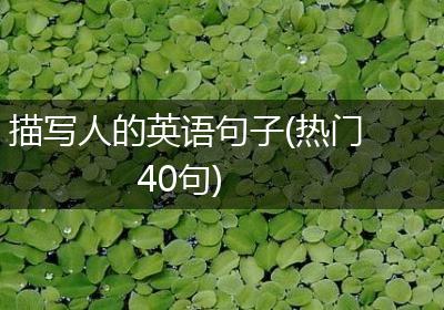 描写人的英语句子(热门40句)