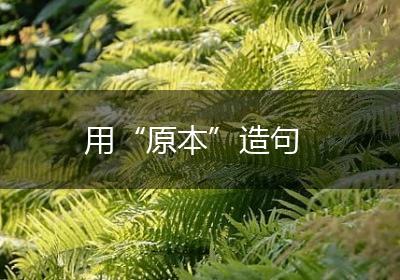 用“原本”造句