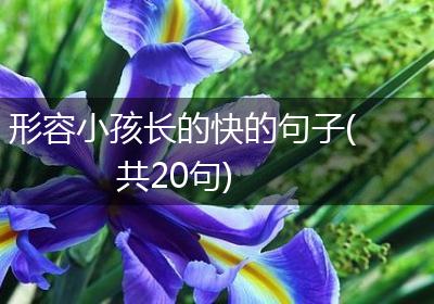 形容小孩长的快的句子(共20句)