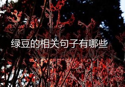 绿豆的相关句子有哪些