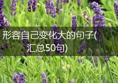 形容自己变化大的句子(汇总50句)