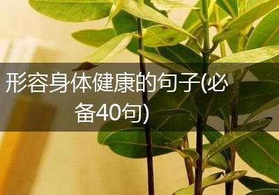 形容身体健康的句子(必备40句)