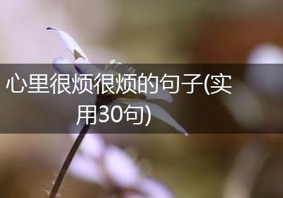 心里很烦很烦的句子(实用30句)