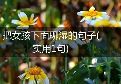 把女孩下面聊湿的句子(实用1句)