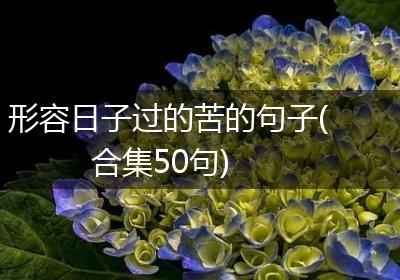 形容日子过的苦的句子(合集50句)