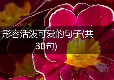 形容活泼可爱的句子(共30句)