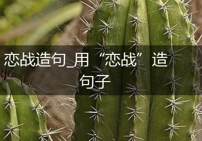 恋战造句_用“恋战”造句子