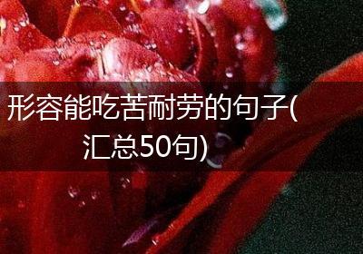 形容能吃苦耐劳的句子(汇总50句)