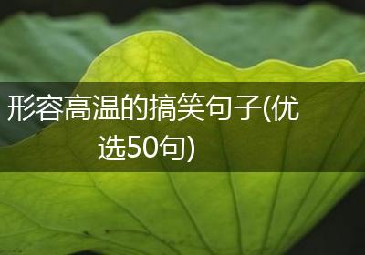 形容高温的搞笑句子(优选50句)