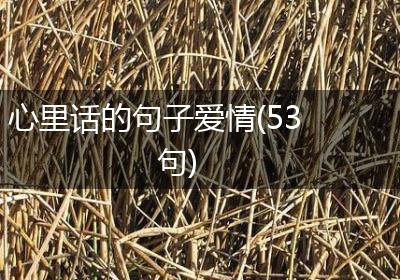 心里话的句子爱情(53句)