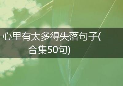 心里有太多得失落句子(合集50句)