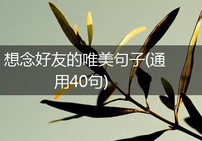 想念好友的唯美句子(通用40句)