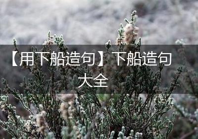 【用下船造句】下船造句大全