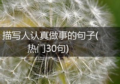 描写人认真做事的句子(热门30句)