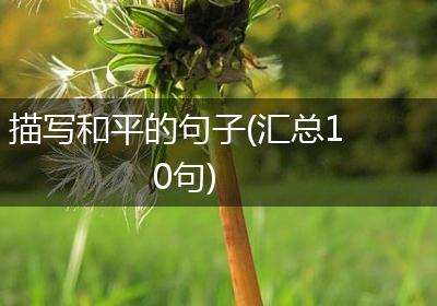 描写和平的句子(汇总10句)