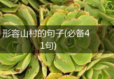形容山村的句子(必备41句)