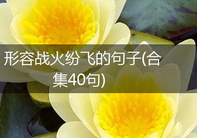 形容战火纷飞的句子(合集40句)