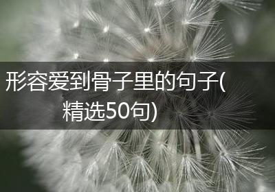 形容爱到骨子里的句子(精选50句)