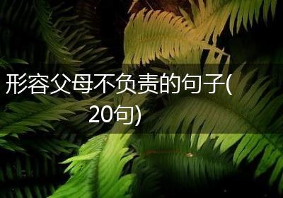 形容父母不负责的句子(20句)