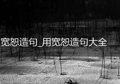 宽恕造句_用宽恕造句大全