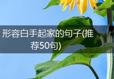 形容白手起家的句子(推荐50句)