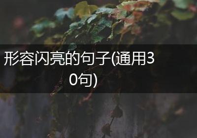 形容闪亮的句子(通用30句)