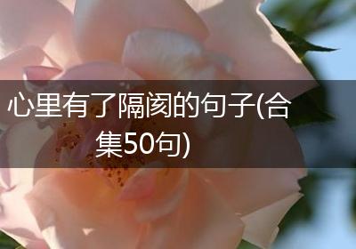 心里有了隔阂的句子(合集50句)