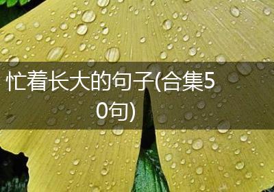 忙着长大的句子(合集50句)