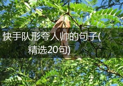 快手队形夸人帅的句子(精选20句)