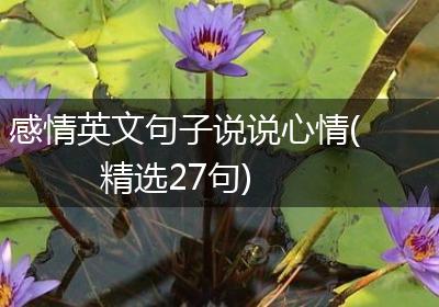 感情英文句子说说心情(精选27句)