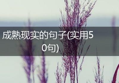 成熟现实的句子(实用50句)