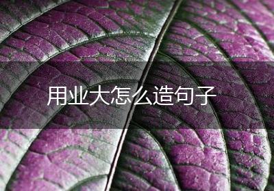 用业大怎么造句子