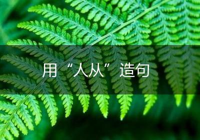 用“人从”造句