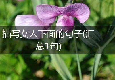 描写女人下面的句子(汇总1句)