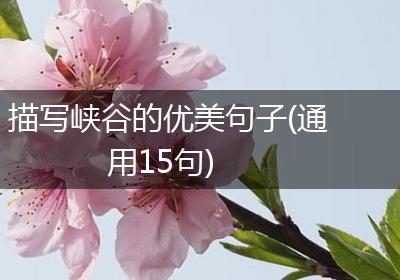 描写峡谷的优美句子(通用15句)