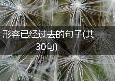 形容已经过去的句子(共30句)