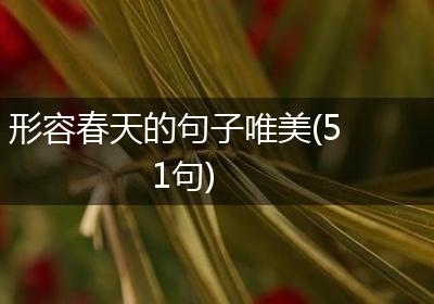 形容春天的句子唯美(51句)