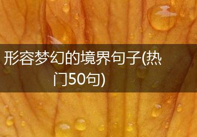 形容梦幻的境界句子(热门50句)