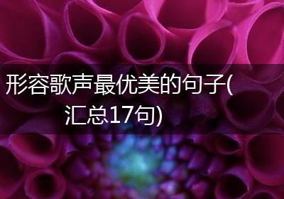 形容歌声最优美的句子(汇总17句)
