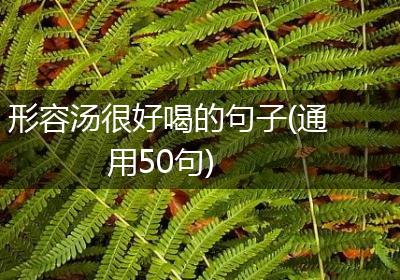 形容汤很好喝的句子(通用50句)