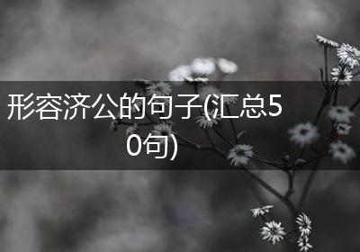 形容济公的句子(汇总50句)