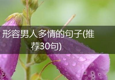形容男人多情的句子(推荐30句)