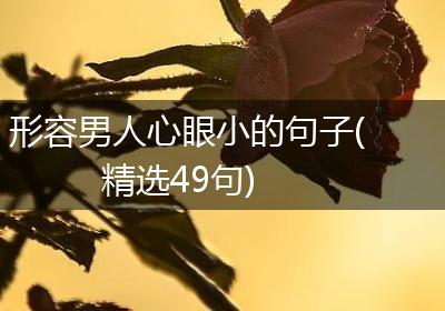 形容男人心眼小的句子(精选49句)