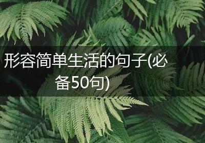 形容简单生活的句子(必备50句)