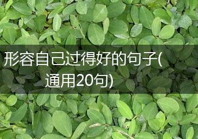 形容自己过得好的句子(通用20句)