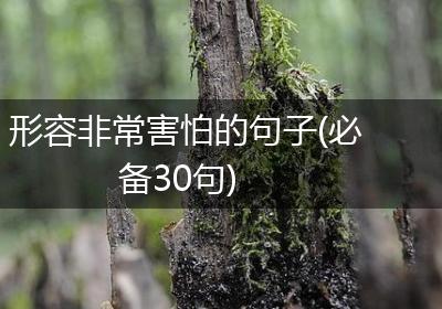 形容非常害怕的句子(必备30句)