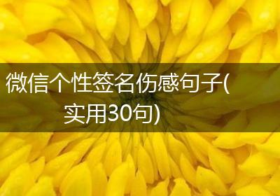 微信个性签名伤感句子(实用30句)