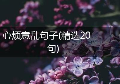 心烦意乱句子(精选20句)